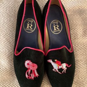 New Rönner  Velvet Embroidered Smoking Flat Loafers 38
